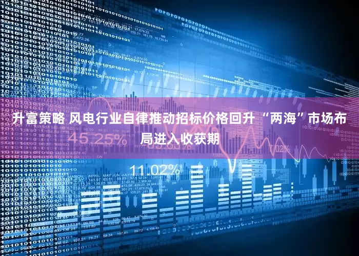 升富策略 风电行业自律推动招标价格回升 “两海”市场布局进入收获期