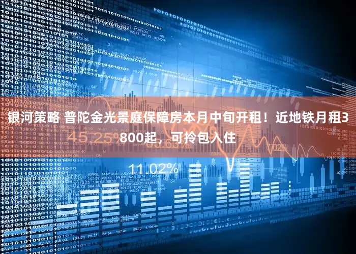 银河策略 普陀金光景庭保障房本月中旬开租！近地铁月租3800起，可拎包入住